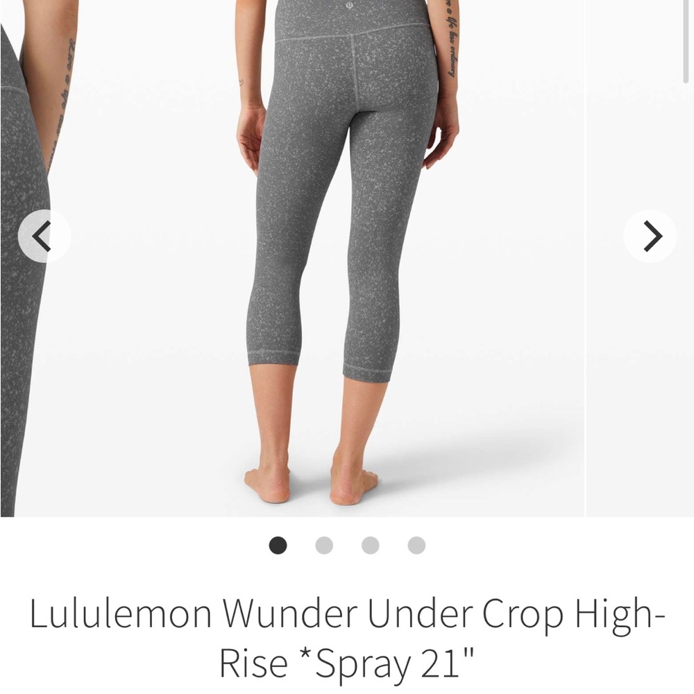 Lululemon Gray Wunder Under Crop Leggings